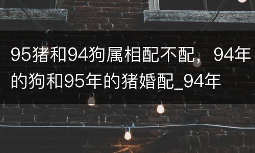 95猪和94狗属相配不配，94年的狗和95年的猪婚配_94年
