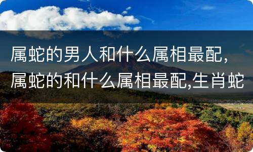 属蛇的男人和什么属相最配，属蛇的和什么属相最配,生肖蛇男女婚