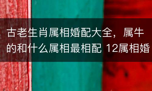 古老生肖属相婚配大全，属牛的和什么属相最相配 12属相婚配表