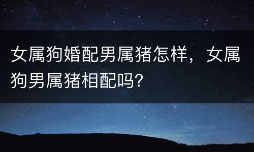 女属狗婚配男属猪怎样，女属狗男属猪相配吗？