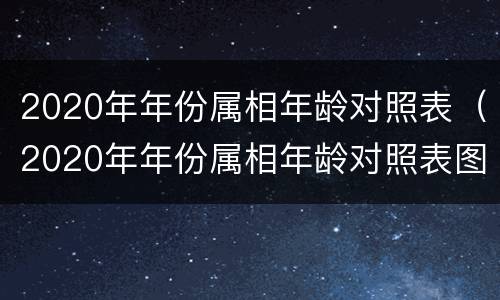 2020年年份属相年龄对照表（2020年年份属相年龄对照表图）