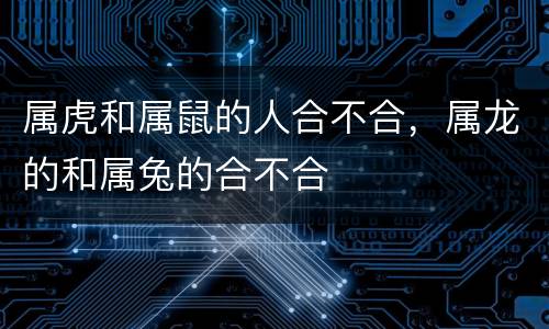 属虎和属鼠的人合不合，属龙的和属兔的合不合