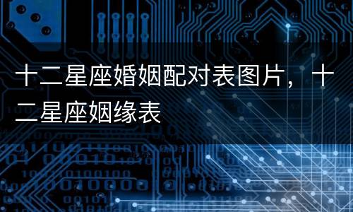 十二星座婚姻配对表图片，十二星座姻缘表