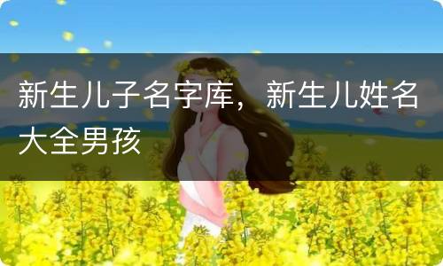 新生儿子名字库，新生儿姓名大全男孩