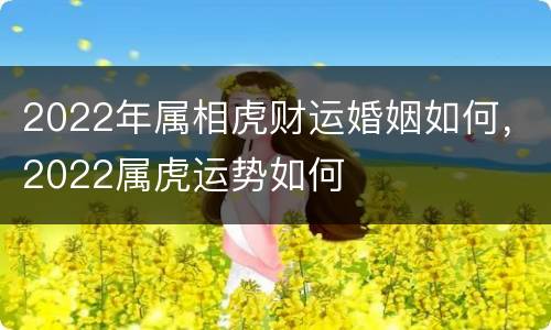 2022年属相虎财运婚姻如何，2022属虎运势如何