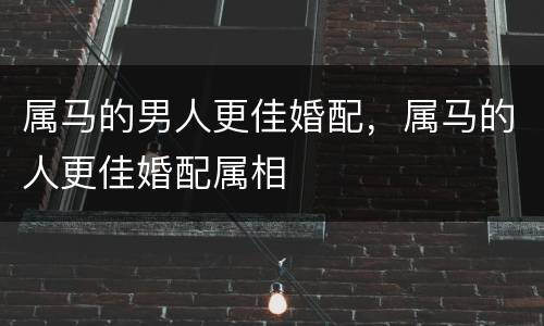 属马的男人更佳婚配，属马的人更佳婚配属相