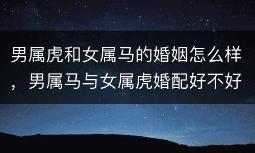 男属虎和女属马的婚姻怎么样，男属马与女属虎婚配好不好