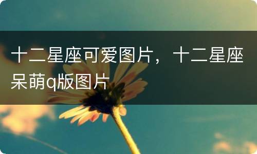 十二星座可爱图片，十二星座呆萌q版图片