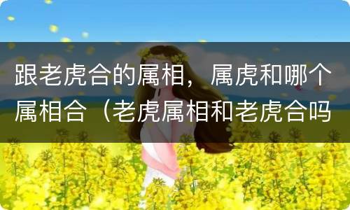 跟老虎合的属相，属虎和哪个属相合（老虎属相和老虎合吗）