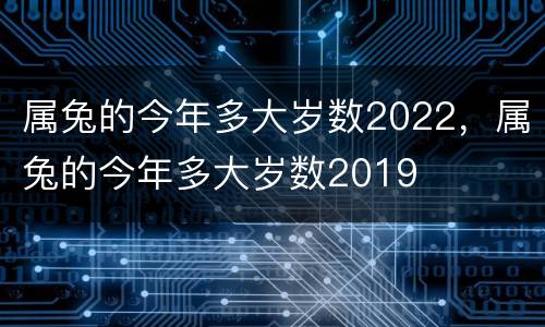 属兔的今年多大岁数2022，属兔的今年多大岁数2019