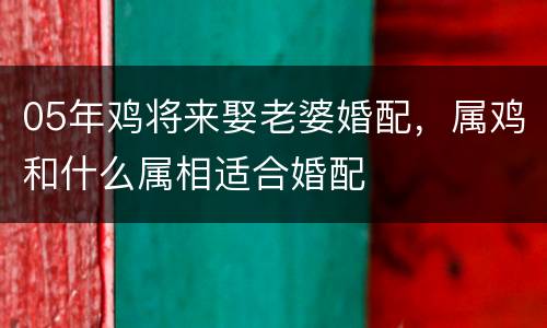 05年鸡将来娶老婆婚配，属鸡和什么属相适合婚配
