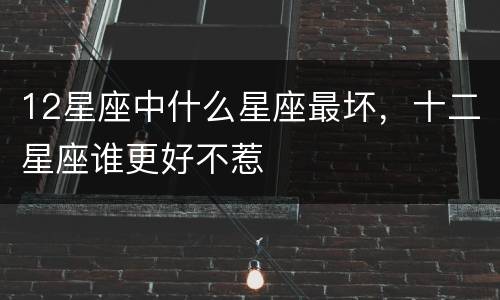 12星座中什么星座最坏，十二星座谁更好不惹