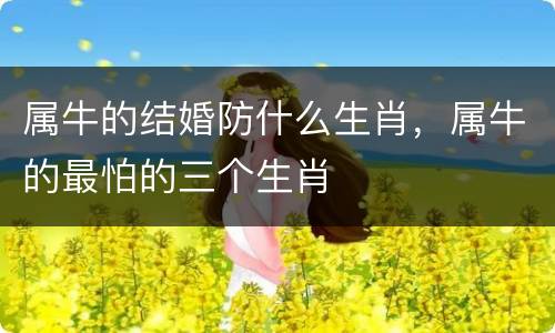 属牛的结婚防什么生肖，属牛的最怕的三个生肖
