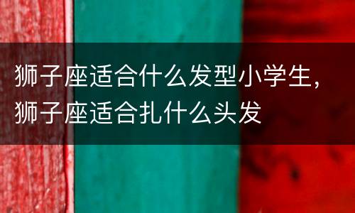 狮子座适合什么发型小学生，狮子座适合扎什么头发