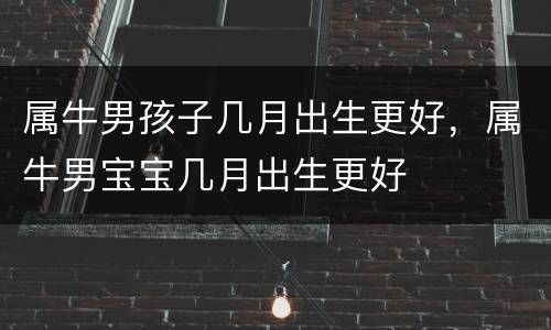 属牛男孩子几月出生更好，属牛男宝宝几月出生更好