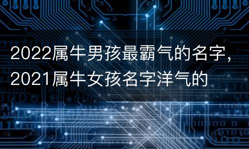 2022属牛男孩最霸气的名字，2021属牛女孩名字洋气的