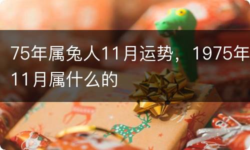 75年属兔人11月运势，1975年11月属什么的