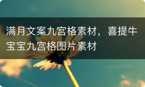 满月文案九宫格素材，喜提牛宝宝九宫格图片素材