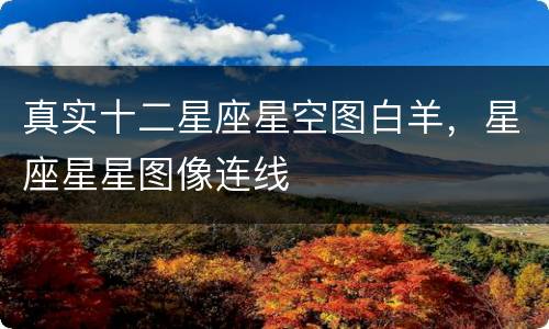 真实十二星座星空图白羊，星座星星图像连线