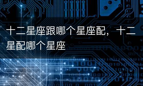 十二星座跟哪个星座配，十二星配哪个星座