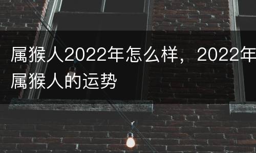属猴人2022年怎么样，2022年属猴人的运势