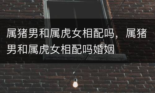 属猪男和属虎女相配吗，属猪男和属虎女相配吗婚姻