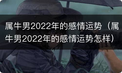属牛男2022年的感情运势（属牛男2022年的感情运势怎样）