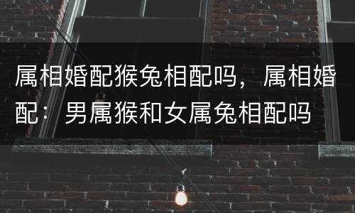 属相婚配猴兔相配吗，属相婚配：男属猴和女属兔相配吗