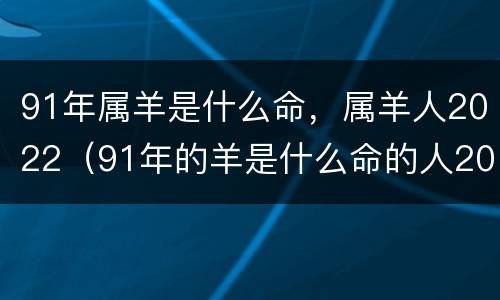 91年属羊是什么命，属羊人2022（91年的羊是什么命的人2020年）