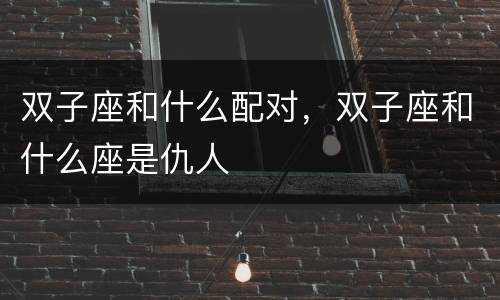 双子座和什么配对，双子座和什么座是仇人