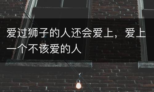 爱过狮子的人还会爱上，爱上一个不该爱的人