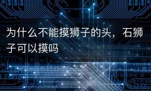 为什么不能摸狮子的头，石狮子可以摸吗
