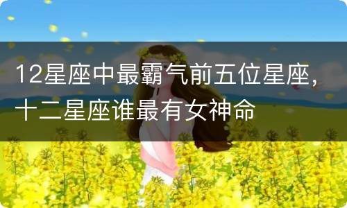 12星座中最霸气前五位星座，十二星座谁最有女神命