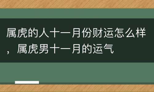 属虎的人十一月份财运怎么样，属虎男十一月的运气