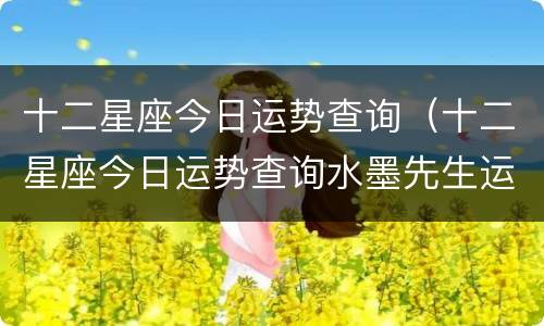 十二星座今日运势查询（十二星座今日运势查询水墨先生运势预测）