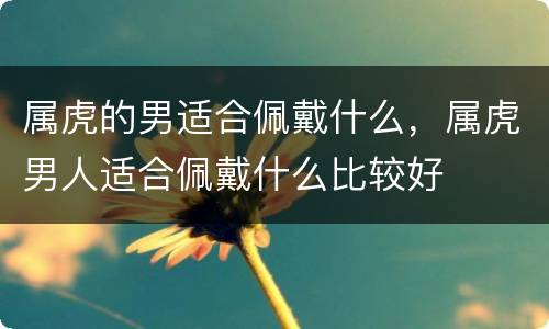 属虎的男适合佩戴什么，属虎男人适合佩戴什么比较好