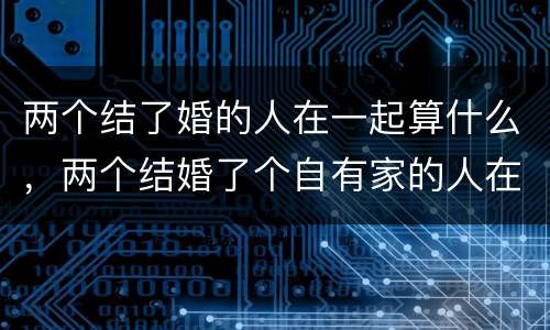 两个结了婚的人在一起算什么，两个结婚了个自有家的人在一起同居 算**吗