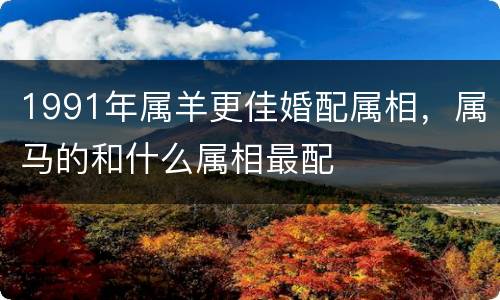 1991年属羊更佳婚配属相，属马的和什么属相最配