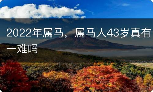 2022年属马，属马人43岁真有一难吗