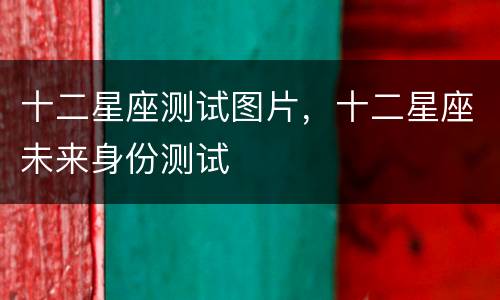 十二星座测试图片，十二星座未来身份测试