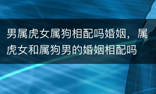 男属虎女属狗相配吗婚姻，属虎女和属狗男的婚姻相配吗