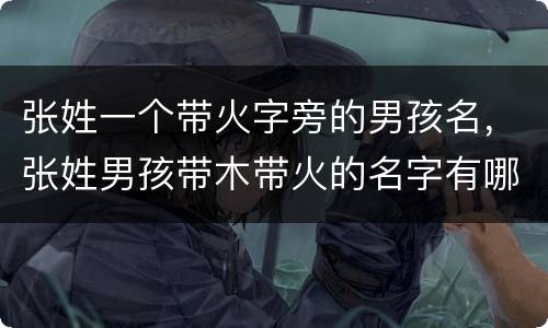张姓一个带火字旁的男孩名，张姓男孩带木带火的名字有哪些