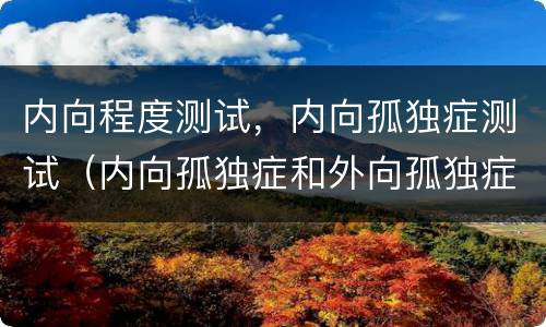 内向程度测试，内向孤独症测试（内向孤独症和外向孤独症）