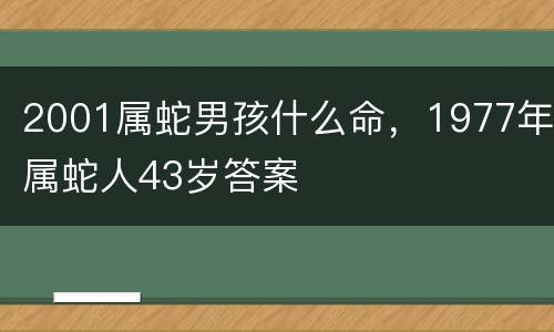 2001属蛇男孩什么命，1977年属蛇人43岁答案