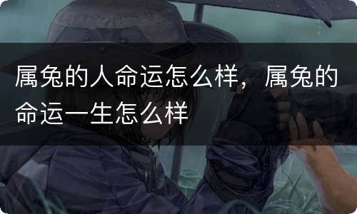 属兔的人命运怎么样，属兔的命运一生怎么样