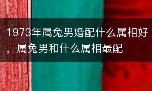 1973年属兔男婚配什么属相好，属兔男和什么属相最配