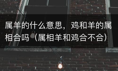 属羊的什么意思，鸡和羊的属相合吗（属相羊和鸡合不合）