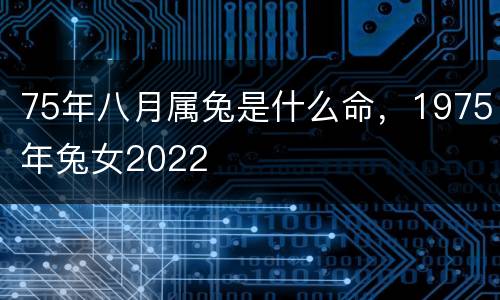 75年八月属兔是什么命，1975年兔女2022