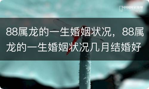 88属龙的一生婚姻状况，88属龙的一生婚姻状况几月结婚好