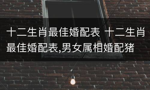 十二生肖最佳婚配表 十二生肖最佳婚配表,男女属相婚配猪